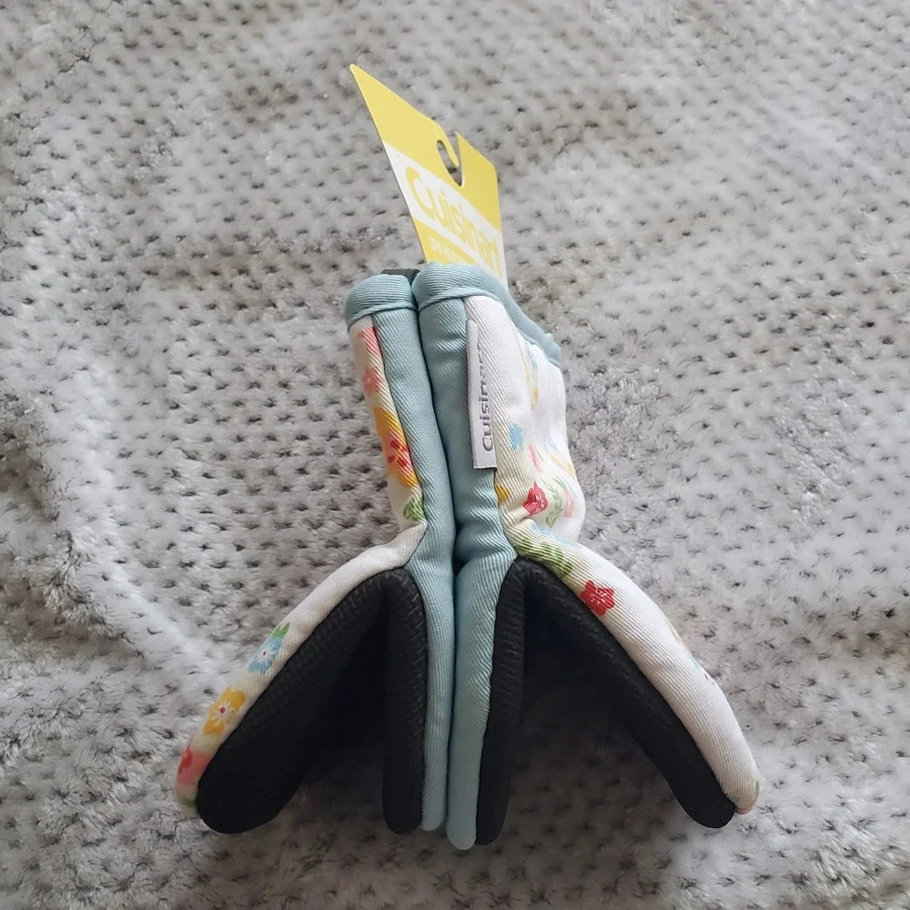 Cuisinart 2PK Mini Oven Mitts Easter Bunny Floral Butterfly‎ Heat Resistant NEW